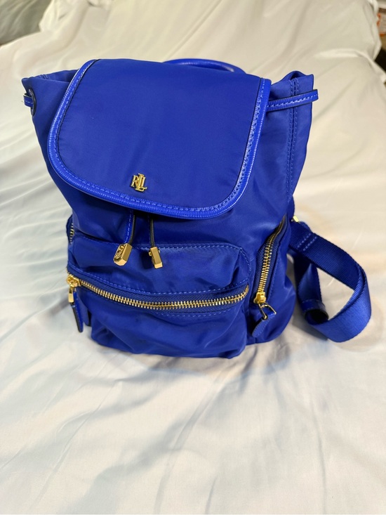 Ralph Lauren Handbags - Ralph Lauren Royal Blue Nylon Mini Backpack with Gold Hardware